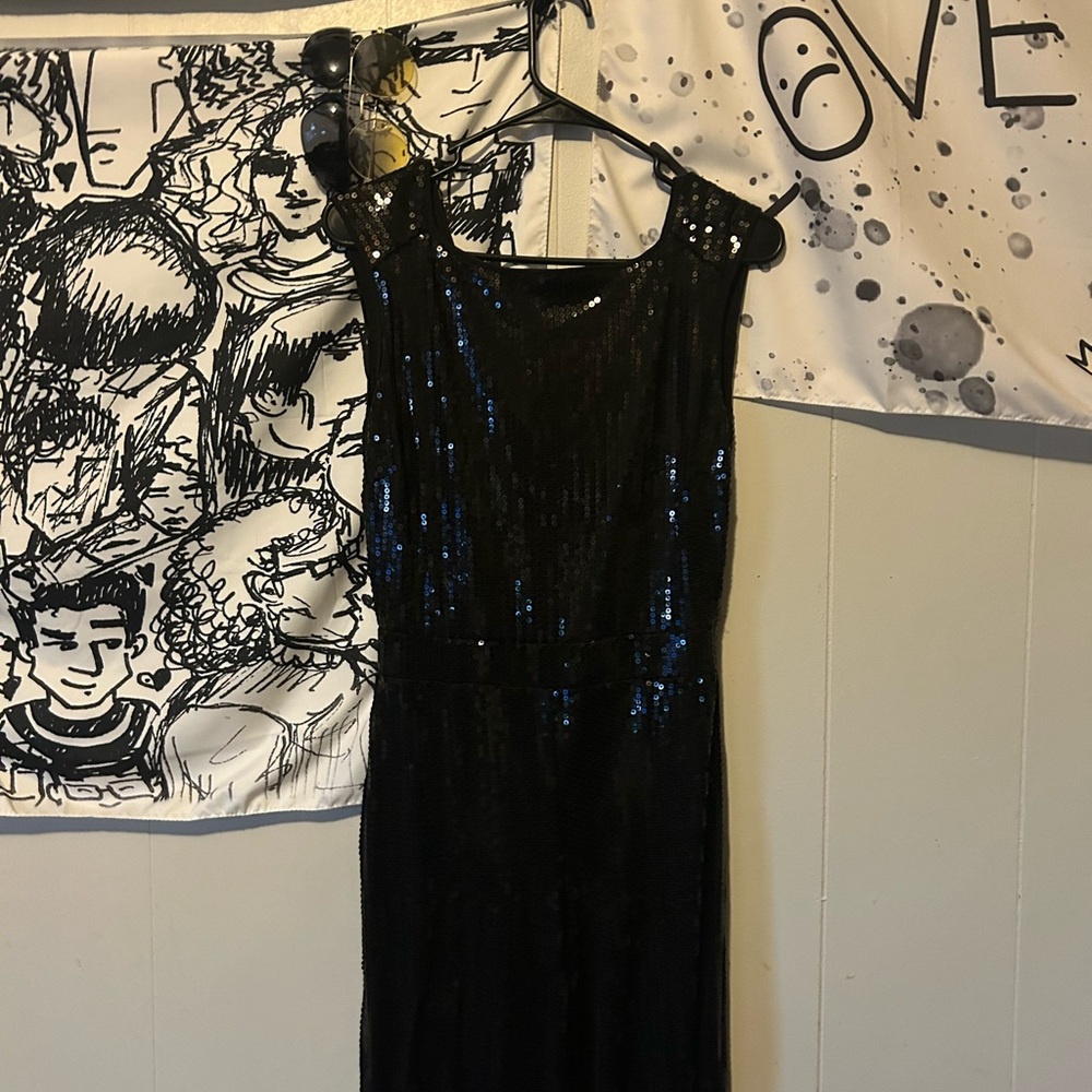 Black Sequin sleeveless jumper